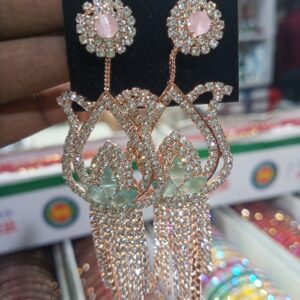 silver colored Long Earrings