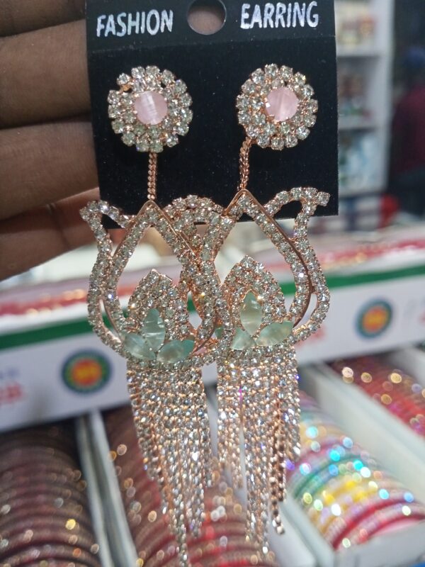 silver colored Long Earrings