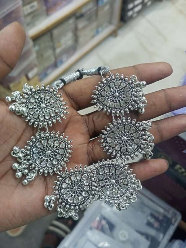 Silver colour necklace set