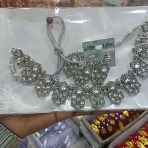 Silver colour necklace set