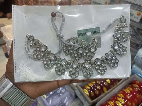 Silver colour necklace set