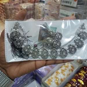 Silver colour necklace set