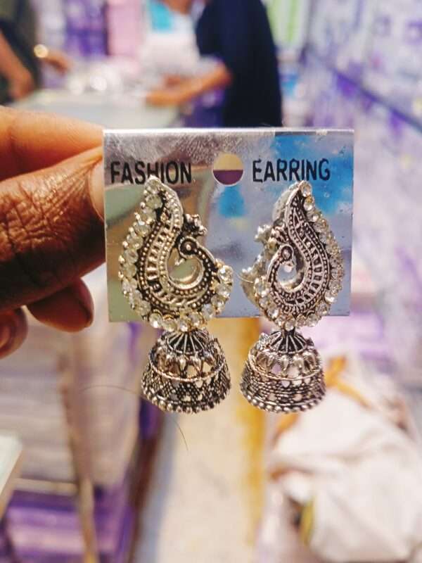 Fancy Earrings in silver colour