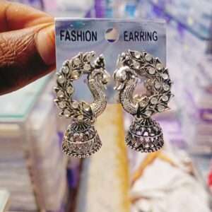 Fancy Earrings in silver colour