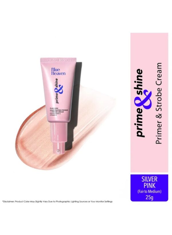 Blue Heaven Prime & Shine Flawless luminating Primer & Strobe Cream- Silver Pink 25g