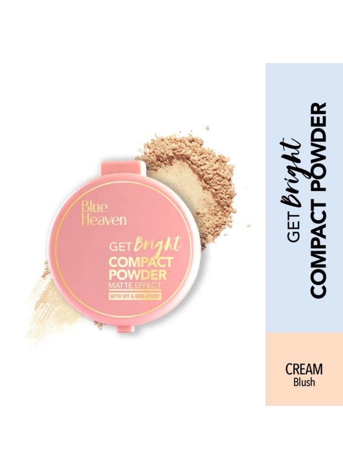Blue Heaven Get Bright Compact Powder- Cream Blush, 16g