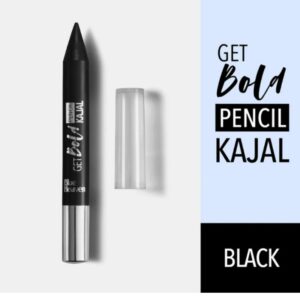 Blue Heaven Get Bold Pencil Kajal With Free Sharpener or Comphor & Castor Oil- Black, 3.2g