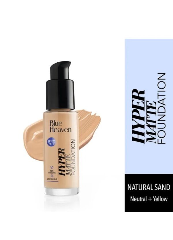 Blue Heaven Hyper Matte Foundation- 401 Natural Sand, 30ml