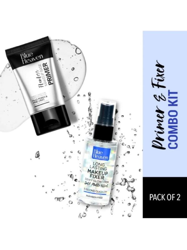Blue Heaven Primer And Fixer Combo Set - Transparent I 30gm+60ml