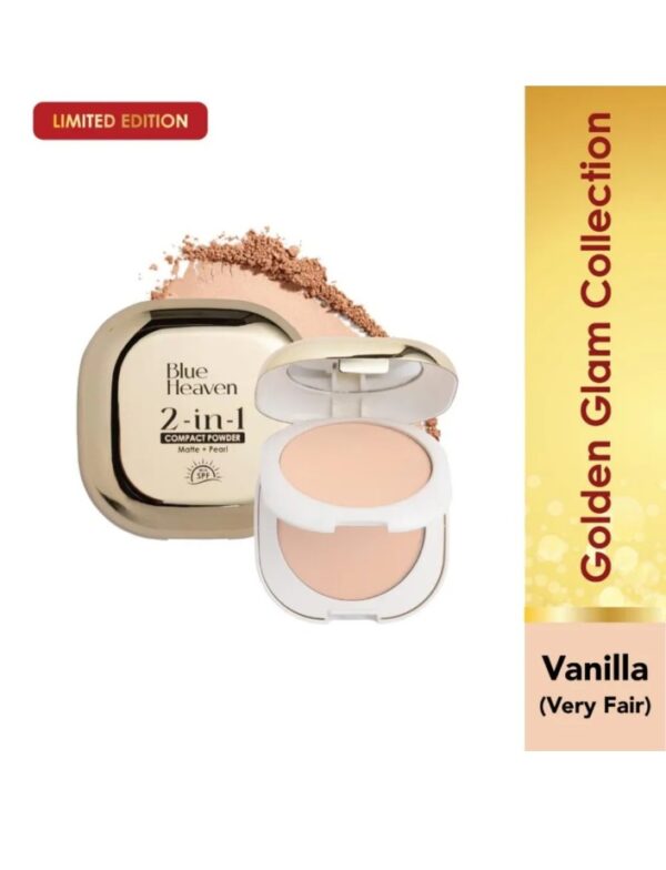 Blue Heaven 2-1n-l Matte + pearl Compact Powder - Vanilla 9g