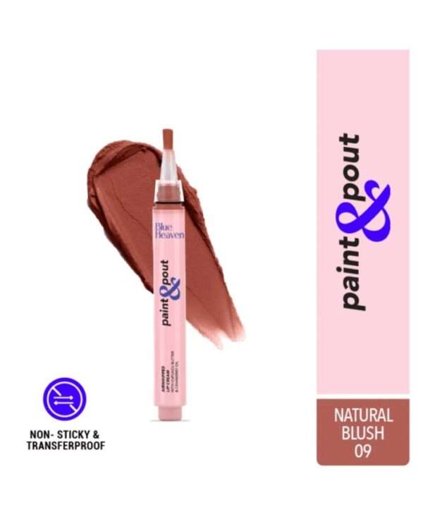 Blue Heaven Paint & Pout Airwhipped Lip Cream - Natural Blush 09 | 2ml