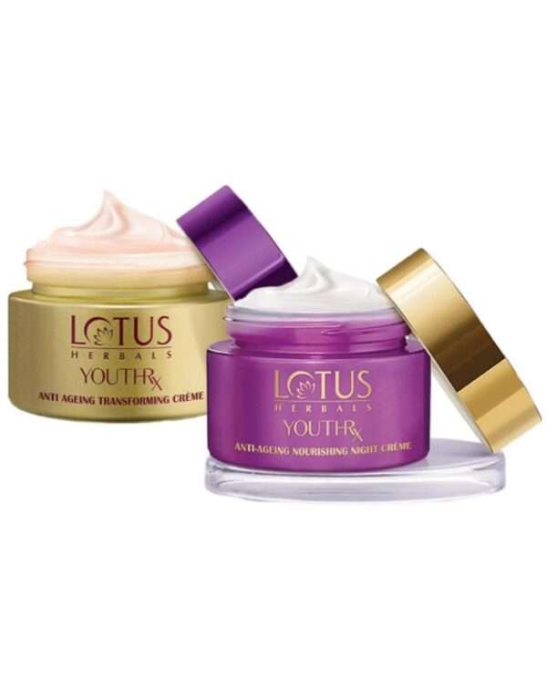 Lotus Herbals YouthRx Anti Ageing Transforming SPF 25 PA+ ++ Day & Night Cream Combo, 50gm+50gm