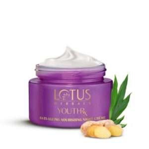 Lotus Herbals Youthrx Anti-Ageing Nourishing Night Creme, Reduces Fine Lines, All Skin Types, 50gm
