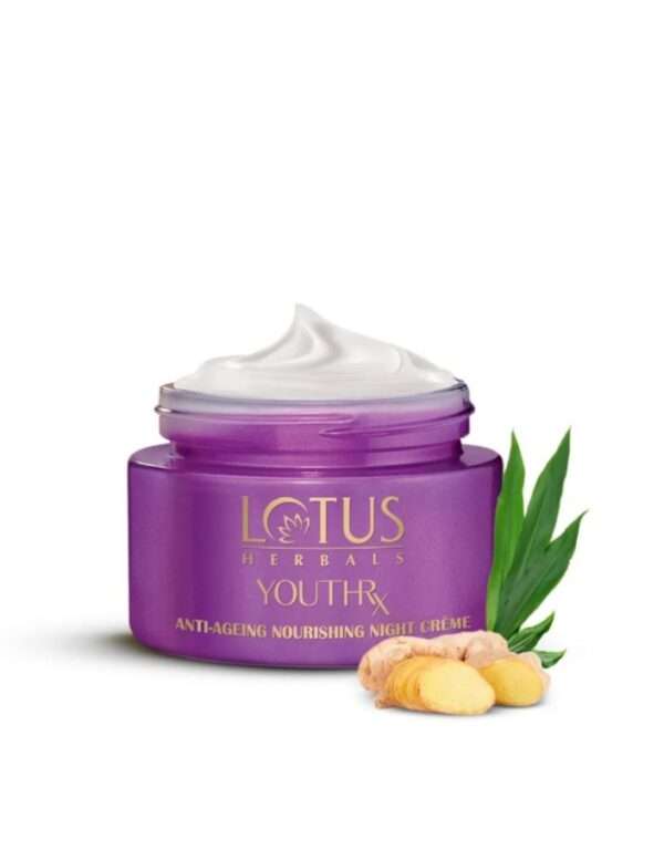 Lotus Herbals Youthrx Anti-Ageing Nourishing Night Creme, Reduces Fine Lines, All Skin Types, 50gm