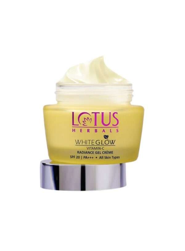 Lotus Herbals Whiteglow Vitamin-C Radiance Gel Creme SPF-20 PA+++ All Skin Types paraben-Free I 50g