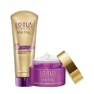 Lotus Herbals YouthRx Anti Ageing Night Creme & Foaming Gel Combo I 100gm+50m