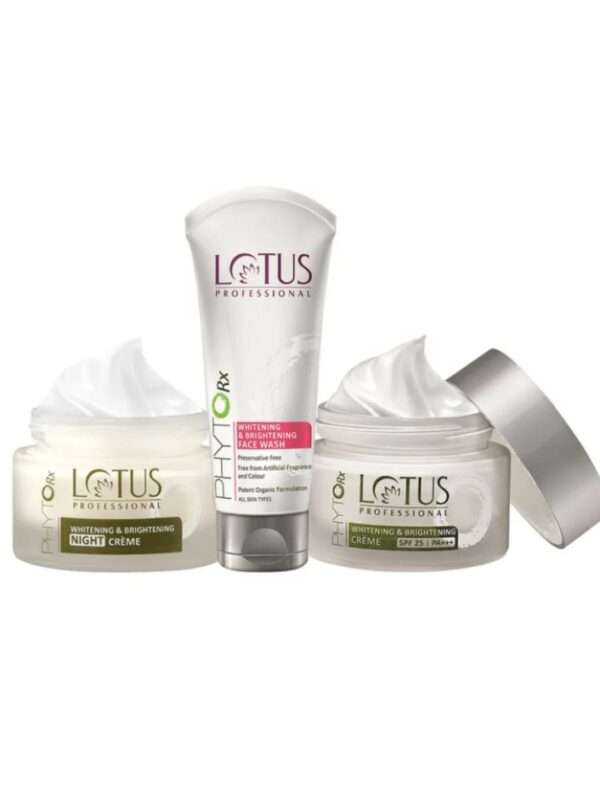 Lotus Herbals Lotus Professional Phyto - RX Whitening & Brightening AM PM Trio, 50gm+50gm+80gm