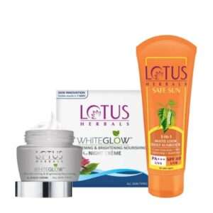 Lotus Herbals Whiteglow Night Cream & Sunscreen Combo, 60gm+50gm