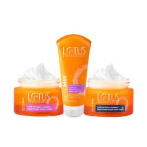 Lotus Herbals Lotus Professional Retemin Plant Retinol + Vitamin C Brightening Day & Night & Face Wash Combo,100gm+50gm+50gm