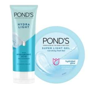 Ponds Super Light Gel Moisturizer & Hydra Light Hyaluronic Acid Gel Facewash Combo
