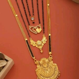 singal chain mangal sutra city gold set of 4pcs