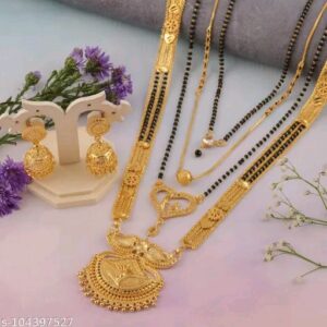mangal sutra set of 4 pcs with earrings