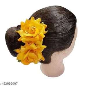 Women rose gajra clips