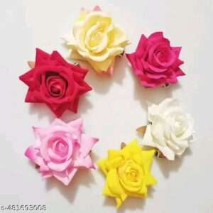 Women rose gajra clips pack of 6