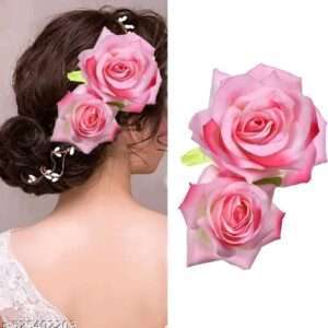 Women rose gajra clips pack of 2