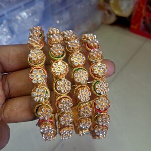 Traditional Stone-Studded Bangles
