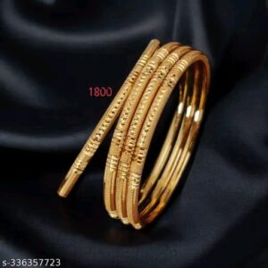 Ethnic Matte Finish Gold Look Bangles Set