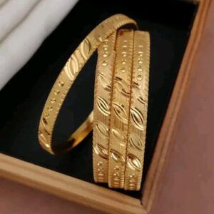 Ethnic Matte Finish Gold Look Bangles Set