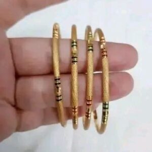 Ethnic Matte Finish Gold Look Bangles Set