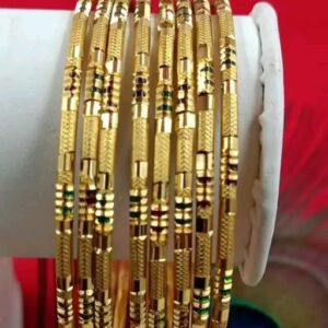 Classic Temple Style Gold Plated Bangles/Churi