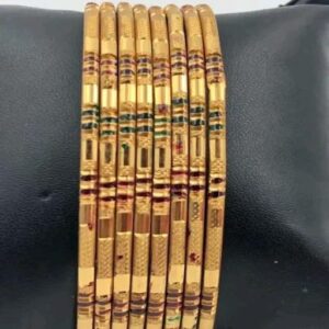 Classic Temple Style Gold Plated Bangles/Churi