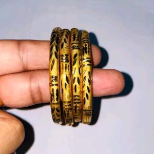 Classic Temple Style Gold Plated Bangles/Churi