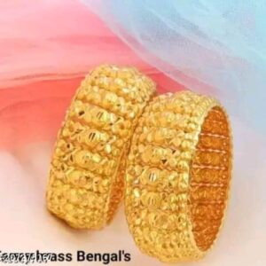 Stylish Textured Alloy Bangles with Gloss Finish | City Gold Bangles/Churi