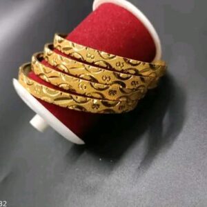 Stylish Textured Alloy Bangles with Gloss Finish | City Gold Bangles/Chudi