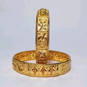Stylish Textured Alloy Bangles with Gloss Finish | City Gold Bangles/Chudi