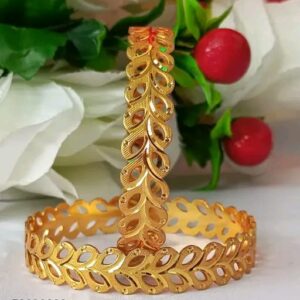 Stylish Textured Alloy Bangles with Gloss Finish | City Gold Bangles/Chudi