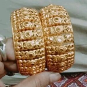 Stylish Textured Alloy Bangles with Gloss Finish | City Gold Bangles/Chudi