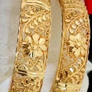 Festive Wear Leaf Motif Bangles in Gold Finish | City Gold Bangles/Chudi