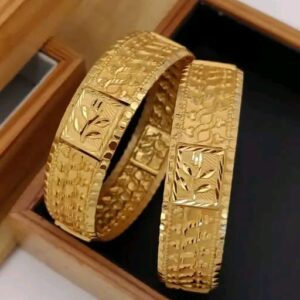 Stylish Textured Alloy Bangles with Gloss Finish| City Gold Bangles/Chudi
