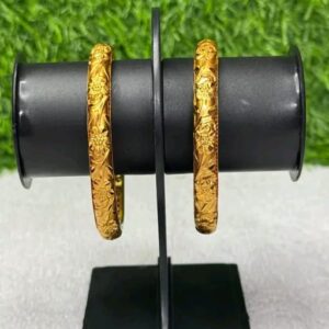 Stylish Textured Alloy Bangles with Gloss Finish| City Gold Bangles/Chudi