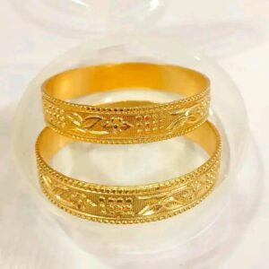 Stylish Textured Alloy Bangles with Gloss Finish| City Gold Bangles/Chudi