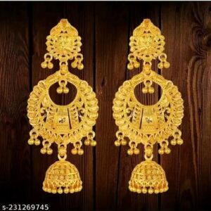 City Gold Fancy Jhumka Earring