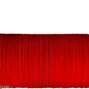 Stylish Velvet and Glass Bangle Set for Special Occasions | velvet chudi-Red