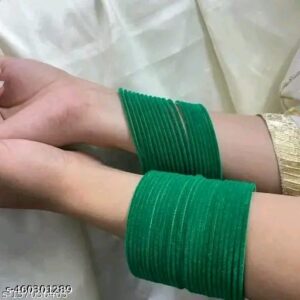 Stylish Velvet and Glass Bangle Set for Special Occasions | velvet chudi
