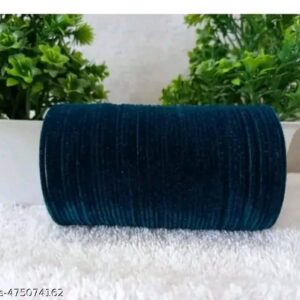 Stylish Velvet and Glass Bangle Set for Special Occasions | velvet chudi