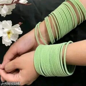 Stylish Velvet and Glass Bangle Set for Special Occasions | velvet chudi